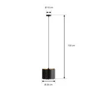 Lampy sufitowe - Lindby Lampa wisząca Aralena, czarny/złoty, metal, Ø 26 cm - miniaturka - grafika 1