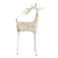 Ozdoby bożonarodzeniowe - RENIFER DU��Y RENIFER Z METALU BIA��A DEKORACJA ��WI��TECZNA 119 CM - miniaturka - grafika 1