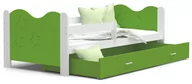 Łóżka - Łóżko parterowe 160x80 białe zielone MIKOŁAJ - miniaturka - grafika 1