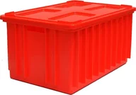 Pojemniki przemysłowe - Artech Pojemnik magazynowy z pokrywą, wym. 60x40cm, kolor, atest na kontakt z żywnością czerwony - miniaturka - grafika 1