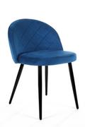 Krzesła - 4x Welurowe krzesło tapicerowane pikowane SJ.077 Granatowe - miniaturka - grafika 1