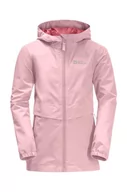 Kurtki i płaszcze dla dziewczynek - Jack Wolfskin kurtka przeciwdeszczowa dziecięca MALIMA kolor różowy - miniaturka - grafika 1