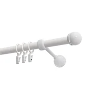 Karnisze - Karnisz DECASTYL Gałka Max z kółkami pojedynczy 240 cm Biały - miniaturka - grafika 1