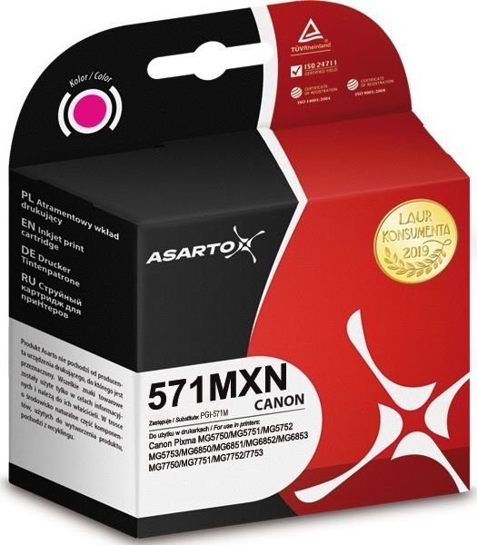 Tusz Asarto Tusz zamiennik Asarto Canon CLI571 MG5750 Magenta