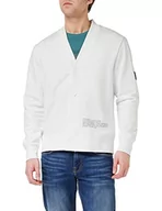 Swetry męskie - Tommy Hilfiger Męski kardigan z grafiką z nadrukiem, biały, S - miniaturka - grafika 1