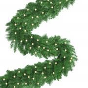 Oświetlenie świąteczne - Girlanda świąteczna 280cm z lampkami 50 LED biały ciepły, łańcuch choinkowy, zielony - miniaturka - grafika 1