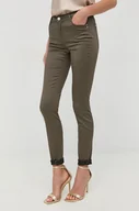 Spodnie damskie - Morgan spodnie damskie kolor zielony proste high waist - miniaturka - grafika 1