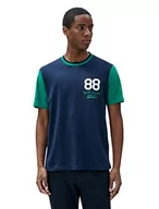 Koszulki męskie - Koton Męski t-shirt z nadrukiem Varsity Crew Neck Short Sleeve Cotton T-Shirt, Granatowy (716), L - miniaturka - grafika 1