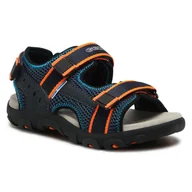 Sandały damskie - Geox Sandały J S.Strada A J1524A 014CE C4324 S Navy/Fluo Orange - miniaturka - grafika 1