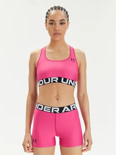 Under Armour Biustonosz sportowy Ua Hg Authentics Mid Branded 1383544-686 Różowy Compression Fit - Bielizna sportowa damska - miniaturka - grafika 1