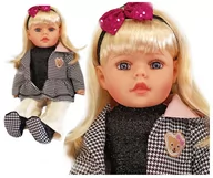 Lalki dla dziewczynek - Lalka bobas jak żywa duża 56cm siedząca miękka interaktywna mówi śpiewa 2 języki uczy - miniaturka - grafika 1