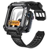 Akcesoria do smartwatchy - SUPCASE UNICORN BEETLE PRO & TEMPERED GLASS PASEK DO APPLE WATCH 4 / 5 / 6 / 7 / 8 / SE (44 / 45 MM) BLACK - miniaturka - grafika 1