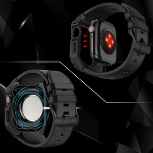 Kingxbar CYF140 2w1 pancerne etui Apple Watch 8, 7 (45 mm) ze stali nierdzewnej z paskiem złote - Akcesoria do smartwatchy - miniaturka - grafika 9