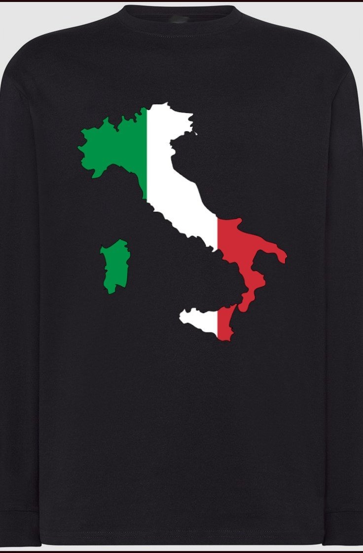 Włochy Flaga Męski Longsleeve Modny Rozm.3XL