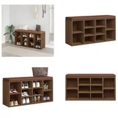 Szafki na buty - vidaXL Ławka na buty dąb brązowy 103x30x48 cm materiał drewnopochodny - Ławka na buty - Ławki na buty - Ławka z miejscem do przechowywania - Stojak na buty - miniaturka - grafika 1