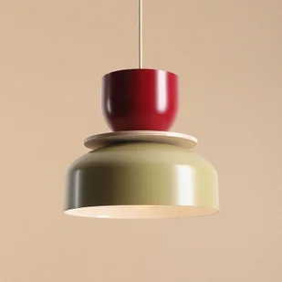 ALDEX Lampa wisząca Uto, beżowo-brązowa/ciemnoczerwona - Lampy sufitowe - miniaturka - grafika 1