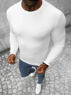 Sweter męski biały OZONEE NB/MMB602/1 - Ozonee - Swetry męskie - miniaturka - grafika 1