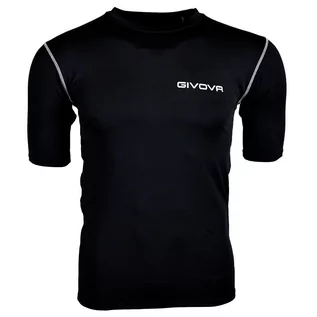 Koszulki sportowe męskie - Koszulka piłkarska termoaktywna dla dorosłych Givova Corpus 2 czarna - grafika 1