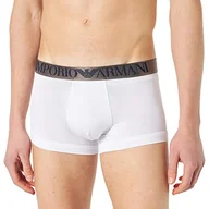 Paski - Emporio Armani Męski pasek miękki modal elastyczny, biały, L - miniaturka - grafika 1