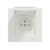 Wyłączniki światła i elektryczne - Schneider Gniazdo pojedyncze IP44 Miluz Ed biały - miniaturka - grafika 1