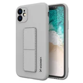 Etui i futerały do telefonów - Wozinsky Kickstand Case elastyczne silikonowe etui z podstawką iPhone 11 Pro Max szary - miniaturka - grafika 1