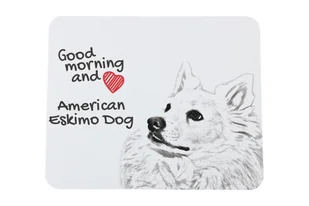 American Eskimo Dog podkładka pod mysz z psem Art-Dog - Podkładki pod mysz - miniaturka - grafika 1