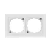 Wyłączniki światła i elektryczne - Ramka podwójna Flavia Białe szkło ELEKTRO-PLAST - miniaturka - grafika 1