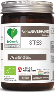 Medicaline BeOrganic Ashwagandha Bio 200 mg Stres x 50 kaps - Układ nerwowy - miniaturka - grafika 1