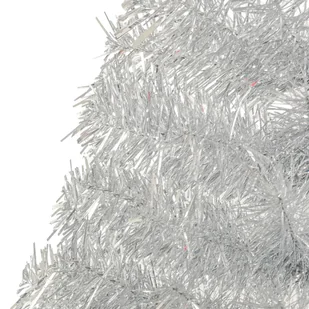 Lumarko Sztuczna choinka połówka ze stojakiem, srebrna, 120 cm, PVC - Choinki - miniaturka - grafika 7