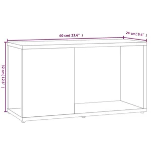 Szafka pod TV, szary dąb sonoma, 60x24x32 cm - Szafki RTV - miniaturka - grafika 9
