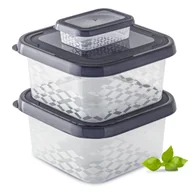 Pojemniki kuchenne - Zestaw Pojemników Plastikowych Do Żywności 3 Szt Pojemniki Antracyt - miniaturka - grafika 1