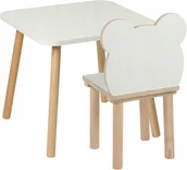 Zestawy mebli dla dzieci - stolik i krzesełko dla dzieci Miś 50 x 50 x 47cm zestaw mebli do zabawy - miniaturka - grafika 1