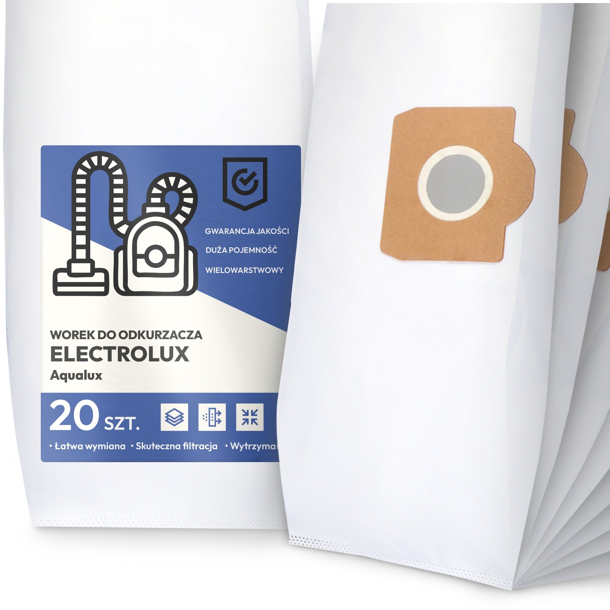 20x Worek do Odkurzacza Electrolux Aqualux Syntetyczny Pojemny Duży Worki