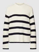 Swetry damskie - Sweter z dzianiny ze wzorem w paski model ‘SABINA’ - miniaturka - grafika 1