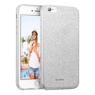 Etui na telefon komórkowy Apple iPhone 6 / 6s brokatowe etui ochronne TPU, srebrne - Etui i futerały do telefonów - miniaturka - grafika 1
