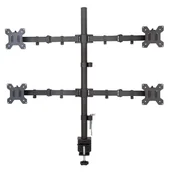 Akcesoria do monitorów - Techly Techly Uchwyt nabiurkowy na 4 monitory 13-27cali 4x10kg czarny - miniaturka - grafika 1