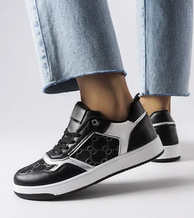 Czarne sneakersy zdobione monogramem Isidora -38 - Sneakersy damskie - miniaturka - grafika 1