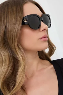 Gucci okulary przeciwsłoneczne damskie kolor czarny - Okulary przeciwsłoneczne - miniaturka - grafika 1