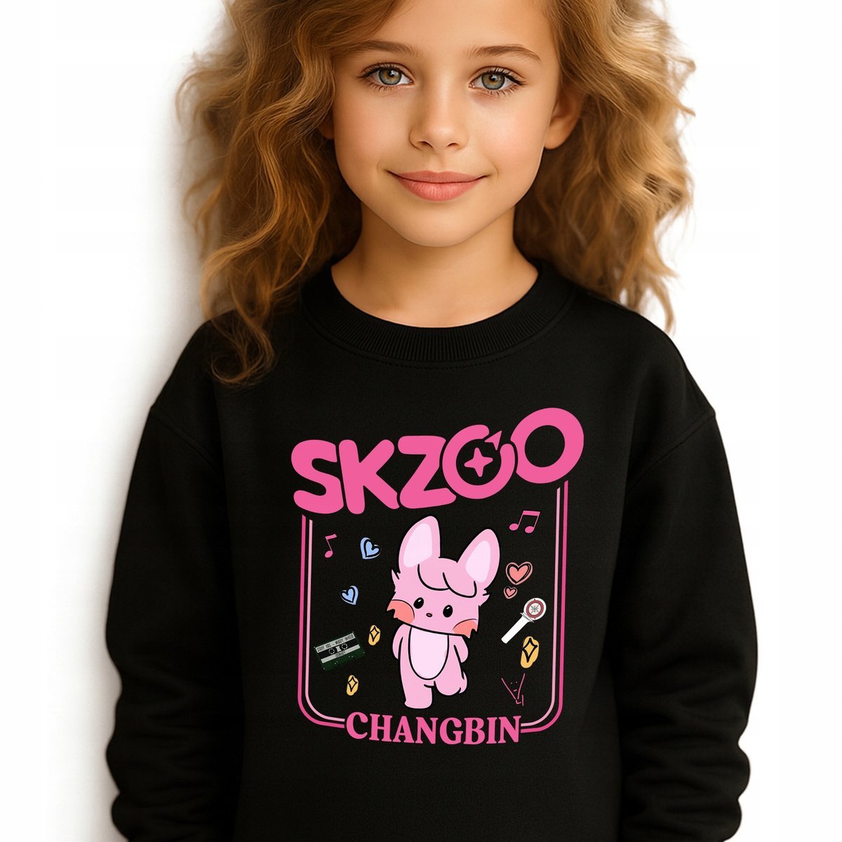 Bluza Dziecięca Czarna SKZOO CHANGBIN Na Prezent Muzyka KPOP Wz Rozm 116 cm
