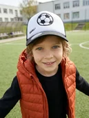 Czapki dla dzieci - Sinsay - Bawełniana czapka z piłkarskim haftem - czarny - miniaturka - grafika 1