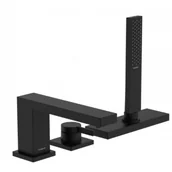 Baterie wannowe i prysznicowe - HANSGROHE 73443670 Tecturis E 3-otworowa, jednouchwytowa bateria na brzeg wanny z sBox, element zewnętrzny Czarny Matowy - miniaturka - grafika 1