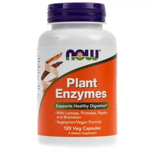 Now Foods Plant Enzymes - Enzywmy Trawienne -120 Kapsułek - Witaminy i minerały dla sportowców - miniaturka - grafika 1