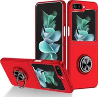 Etui i futerały do telefonów - Pokrowiec König Design kompatybilny z Samsung Galaxy Z Flip5 5G - plastikowe, miękkie etui na telefon - czerwony - miniaturka - grafika 1