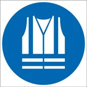 Akcesoria BHP - Tabliczka NAKAZ STOSOWANIA KAMIZELKI ODBLASKOWEJ 20x20cm PCV1mm - miniaturka - grafika 1