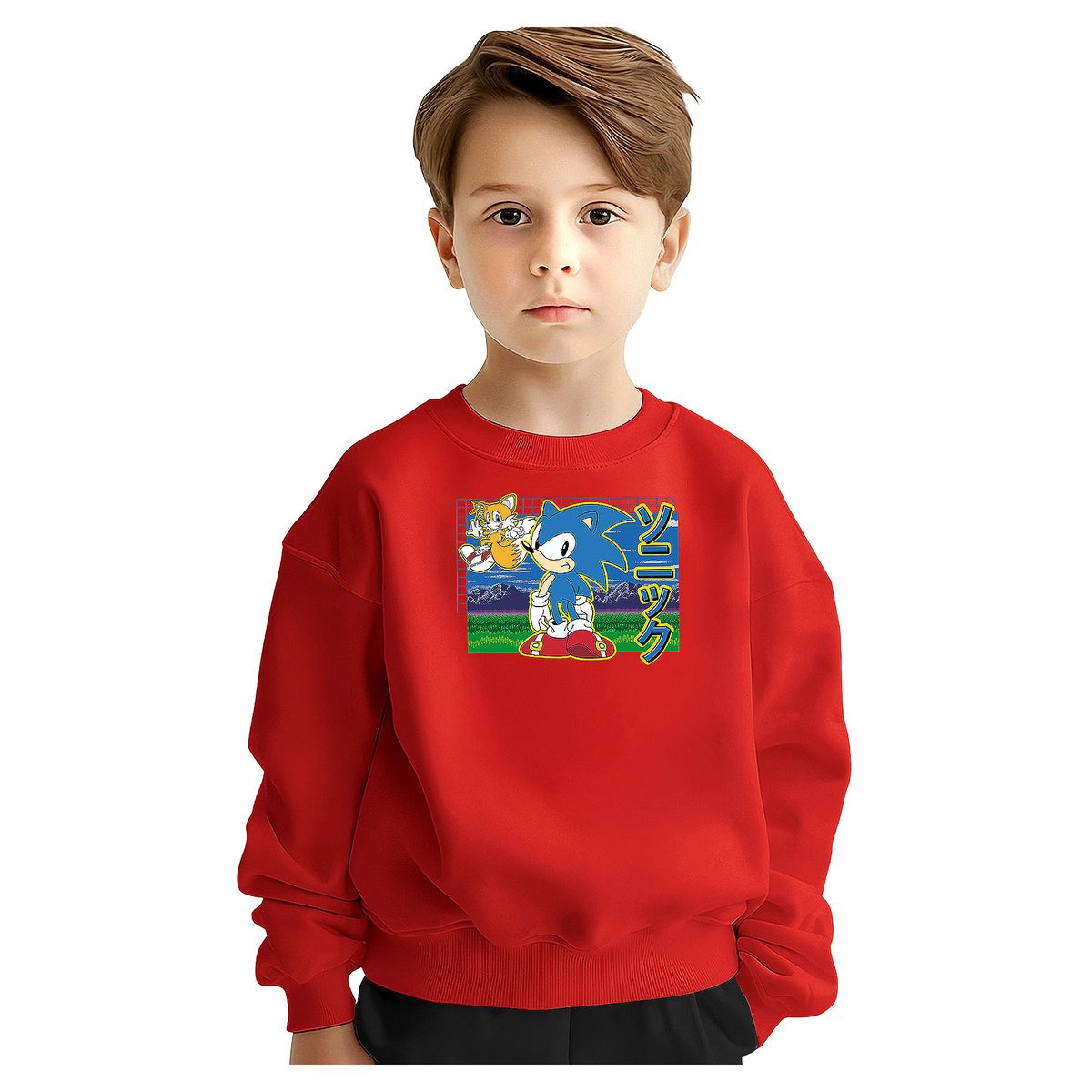 BLUZA DZIECIĘCA MŁODZIEŻOWA SONIC 122-128 WZORY PREZENT