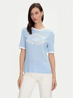 Koszulki i topy damskie - Tommy Hilfiger T-Shirt Varsity Ringer WW0WW42585 Niebieski Regular Fit - miniaturka - grafika 1