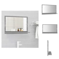 Lustra - vidaXL Lustro łazienkowe szare Sonoma 60x10,5x37 cm Materiał drewnopochodny - Umywalki łazienkowe - miniaturka - grafika 1