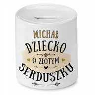 Skarbonki - Skarbonka 330 ml Dla Michała Syna Dziecka Prezent z Nadrukiem ze Zdjęciem - miniaturka - grafika 1
