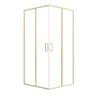 Kabiny prysznicowe - Kabina prysznicowa SEVANTE 90x90 kwadratowa rozsuwana złota FERMI - miniaturka - grafika 1