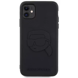 Karl Lagerfeld KLHCN613DRKNK iPhone 11 / Xr 6.1" czarny/black hardcase Rubber Karl Head 3D - Etui i futerały do telefonów - miniaturka - grafika 2